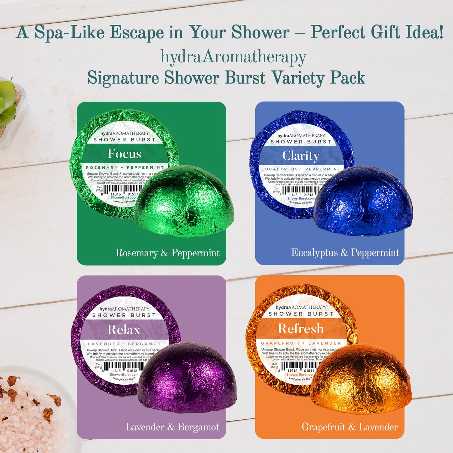 hydraAromatherapy Signature Shower Burst Variety Pack Beauty and Personal Care hydraAromatherapy