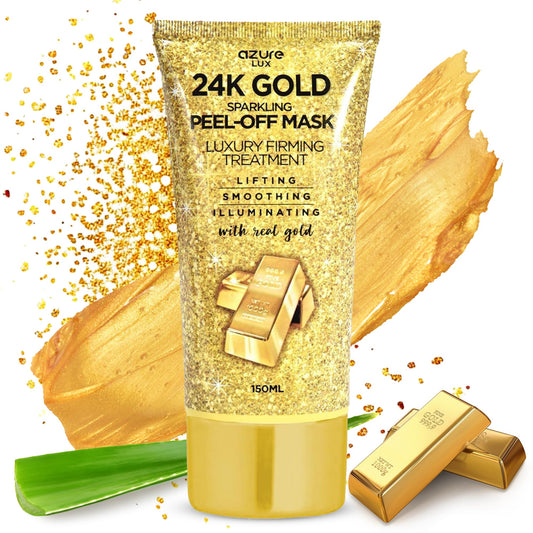 AZURE 24K Gold Firming Peel Off Face Mask- Anti Aging, Lifting, Illuminating & Revitalizing - Removes Blackheads, Dirt & Oils - With Hyaluronic Acid Beauty & Personal Care Azure Cosmetics