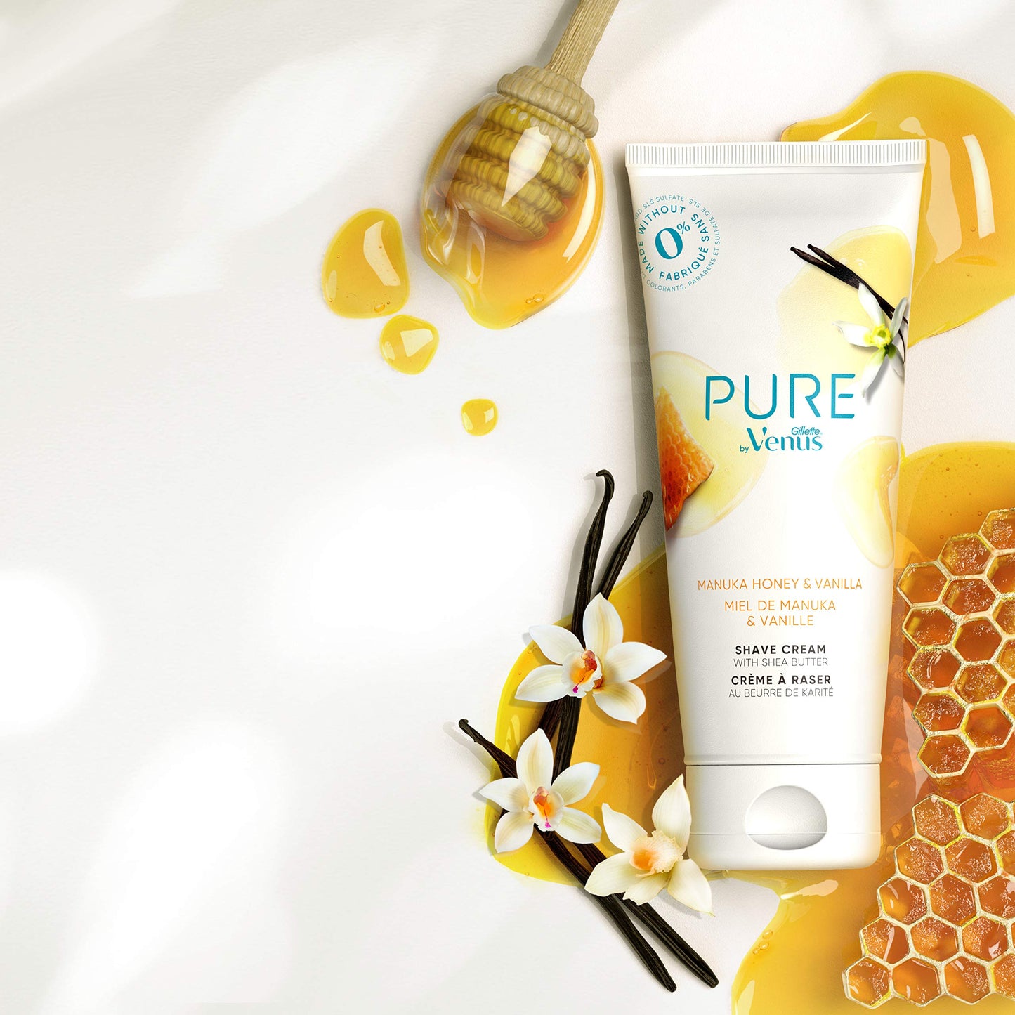 Pure by Gillette Venus Shaving Cream Manuka Honey and Vanilla, 6oz (Pack of 2) Beauty and Personal Care Gillette Venus