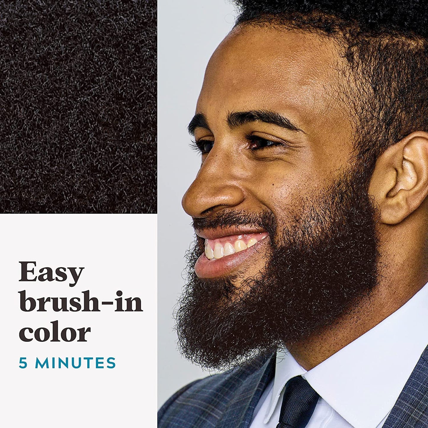 Just For Men Mustache & Beard, Beard Dye for Men with Brush Included, With Keratin Biotin Aloe and Coconut Oil for Healthy Facial Hair - Rich Dark Beauty & Personal Care Just for Men