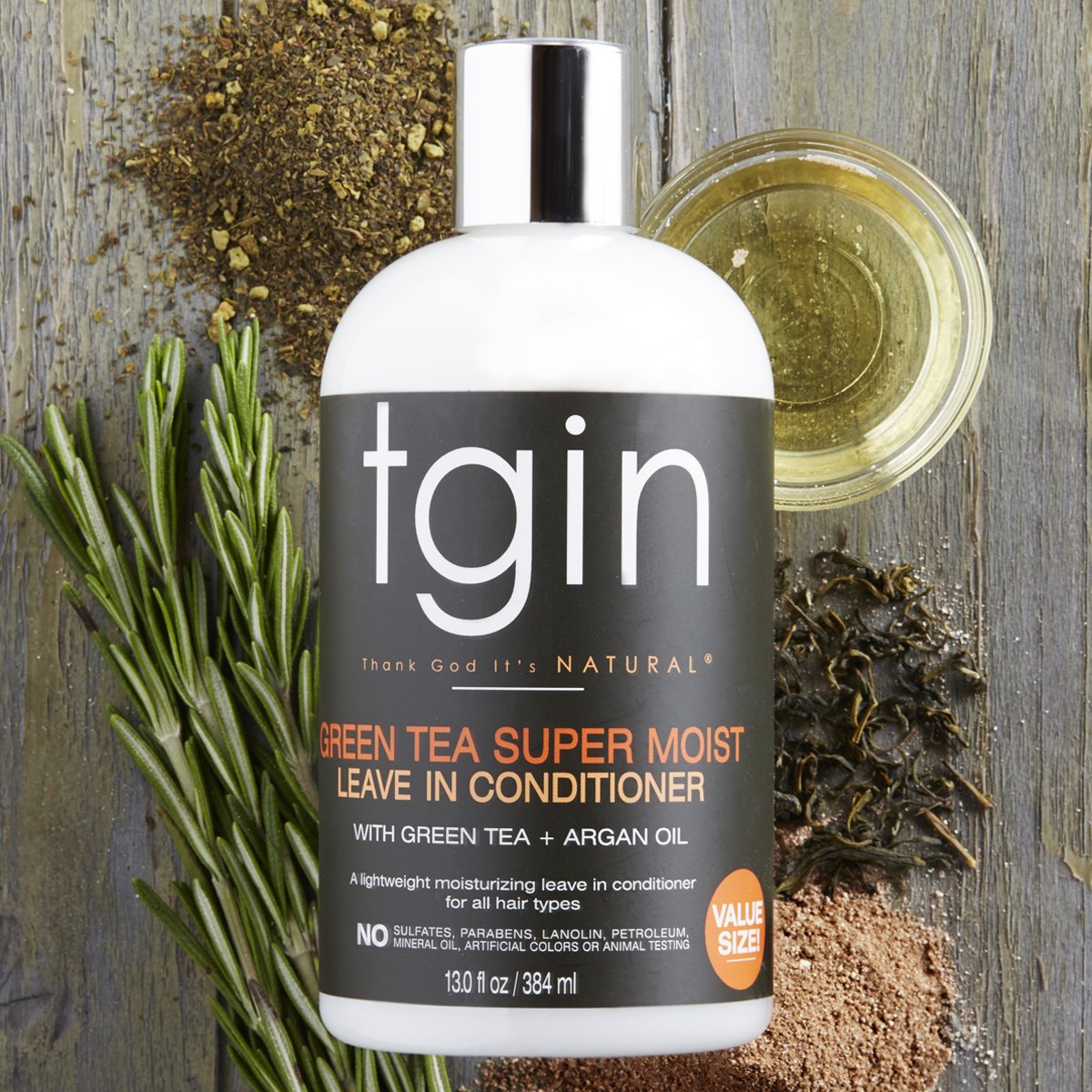 tgin Green Tea Super Moist Leave In Conditioner - Lightweight Leave In Conditioner for Curly Hair - Hydrates, Controls Frizz & Enhances Manageability Beauty & Personal Care Thank God It's Natural