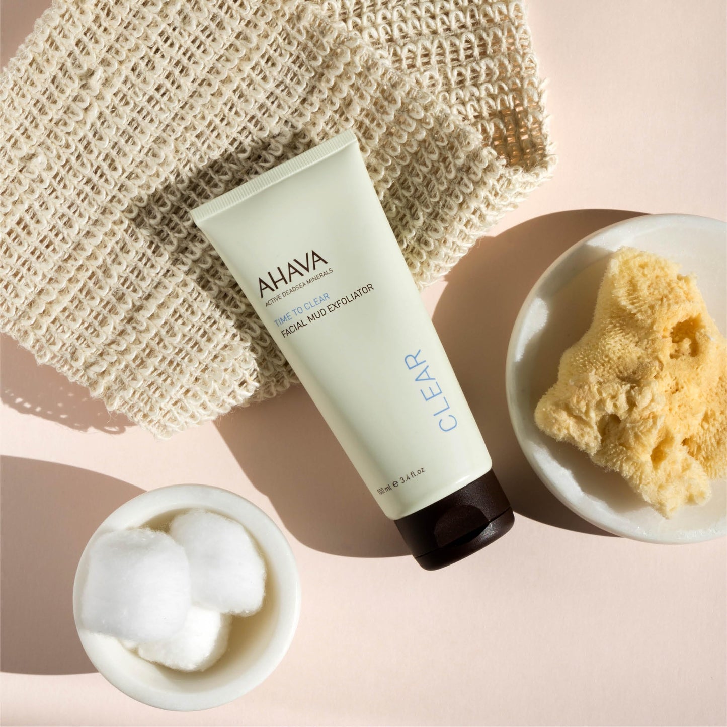 AHAVA Time To Clear Facial Mud Exfoliator - Gentle mud-based scrub to purify, exfoliate & fresh the skin, unveils radiant, boosts skincare absorption Beauty & Personal Care AHAVA