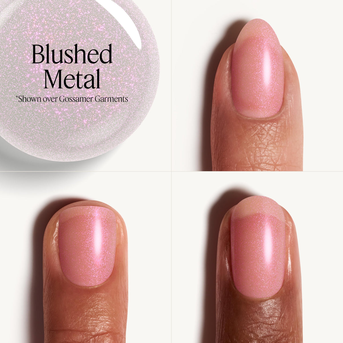essie Gel Couture Gel-like Nail Polish, Vegan, Metallic Glaze Top Coat Nail Polish, Blushed Metal, 0.46 fl oz