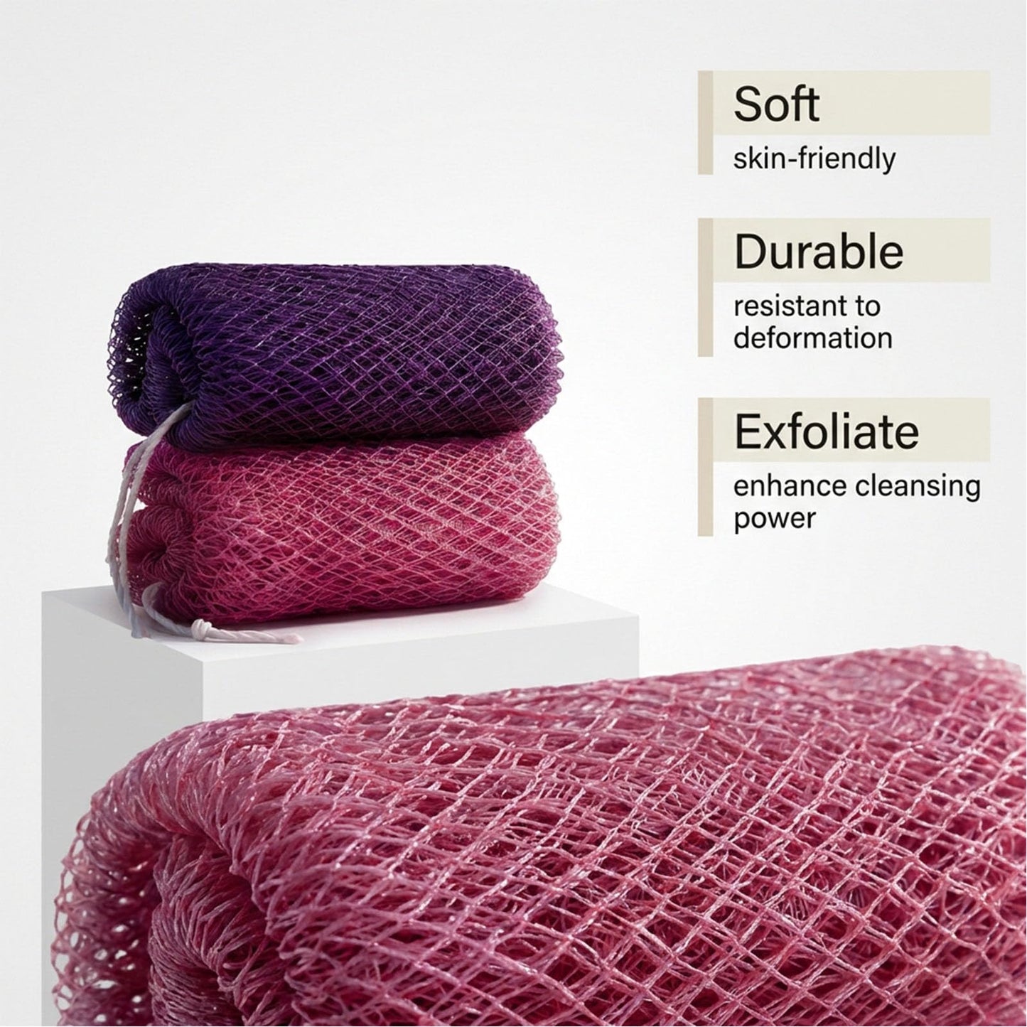 ZJchao African Exfoliating Sponge African Mesh Bath Scrubber Textured Nylon Body Scrubber for Back & Sensitive Skin with Elastic Stretchable Design 2 Beauty and Personal Care ZJchao