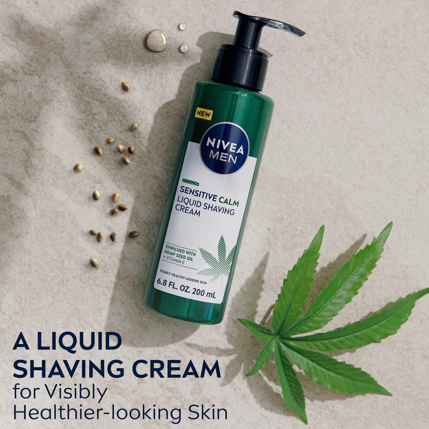 NIVEA MEN Sensitive Calm Liquid Shaving Cream with Vitamin E and Hemp Seed Oil, 3 Pack of 6.8 Fl Oz Pump Bottles Beauty & Personal Care NIVEA MEN