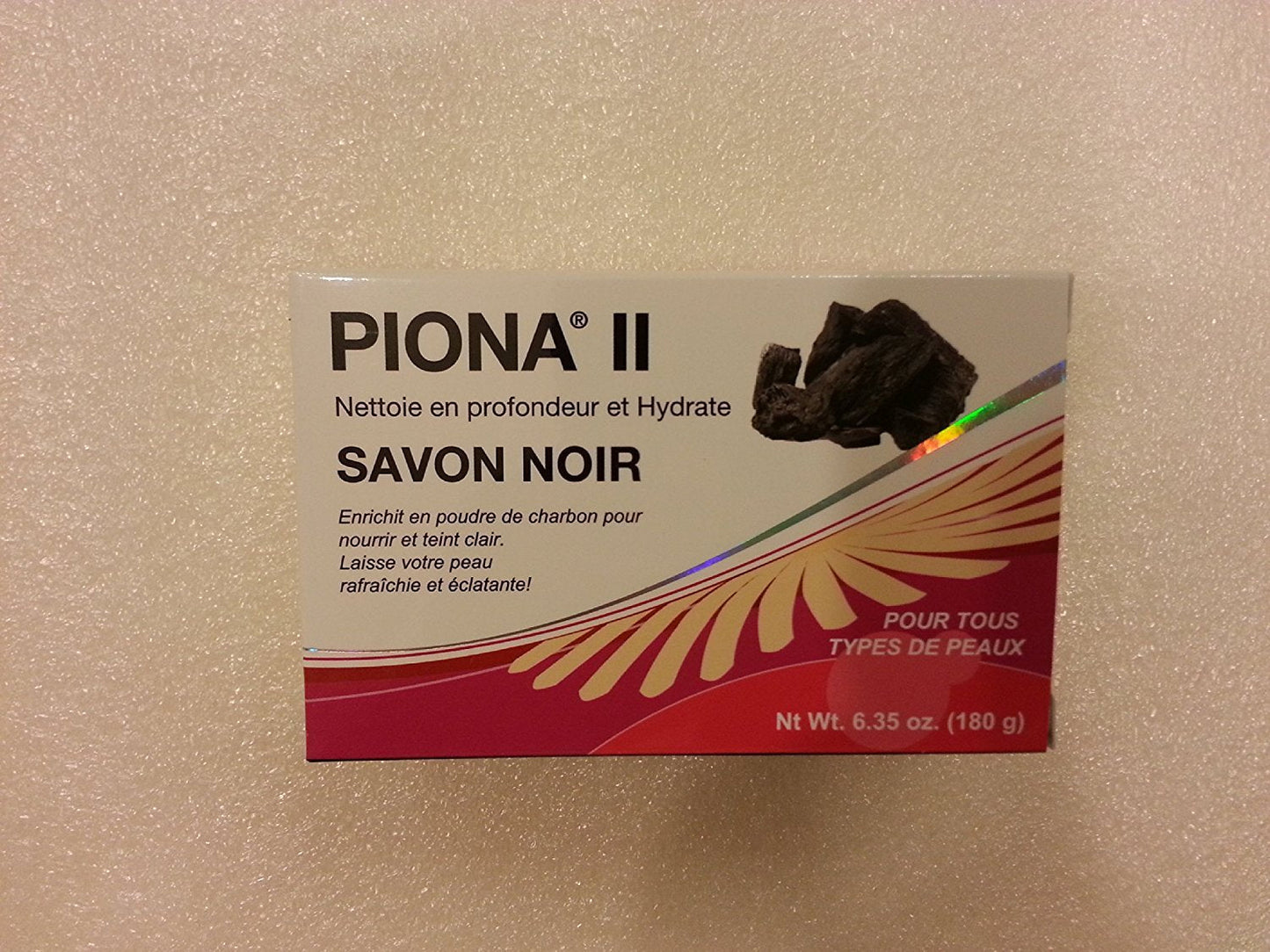 Piona II Deep Cleansing and Moisturizing Black Soap 6.35 Ounce - Enriched with Charcoal Powder - Clears Complexion and Leaves Skin Glowing Beauty & Personal Care Piona