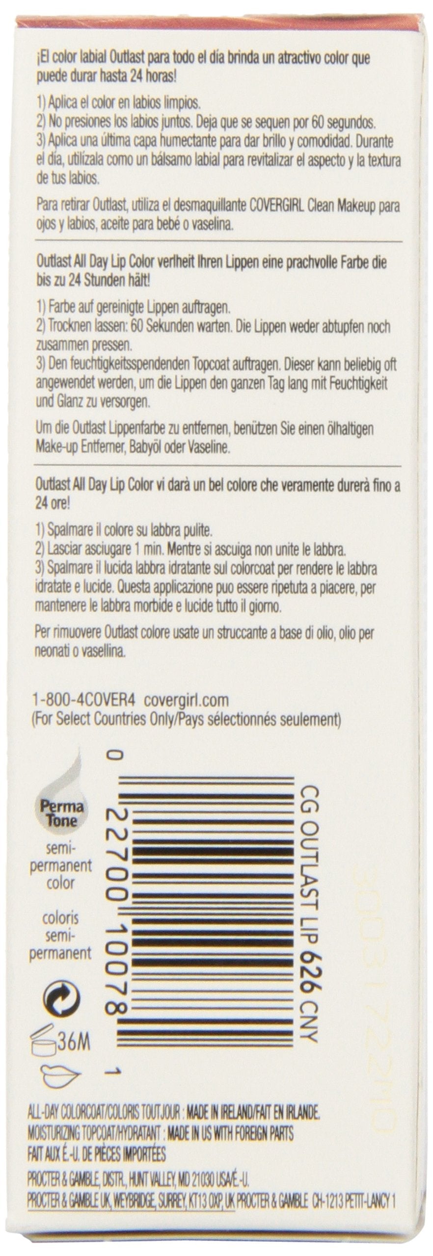 CoverGirl Outlast All Day Two Step Lipcolor, Canyon 626, 0.13 Ounce Beauty & Personal Care COVERGIRL