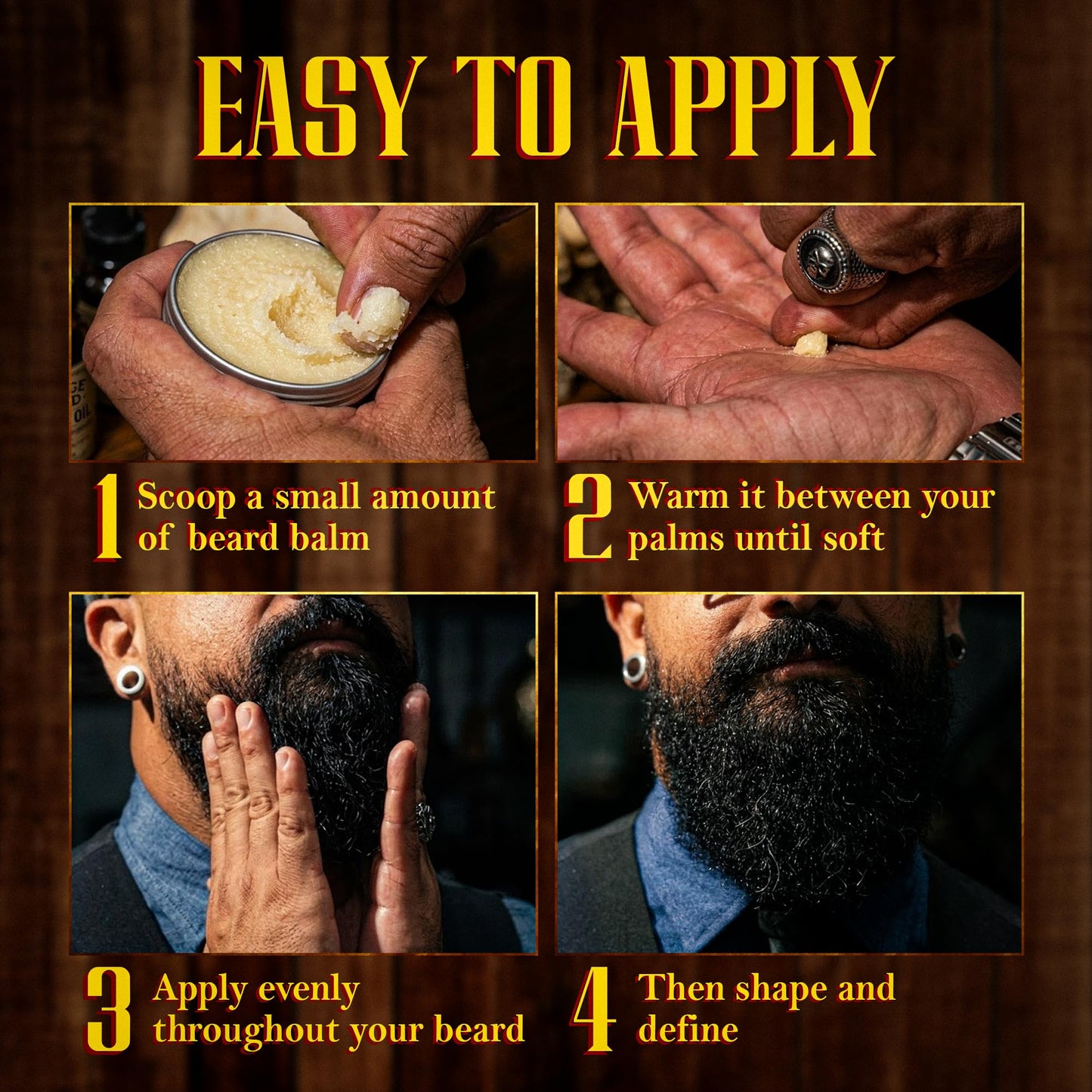 EL TURCO Beard Wax, Strong Hold Natural Styling Wax with Shea Butter & Beeswax, Softens and Defines Unruly Beards, Cedarwood & Grapefruit Oils, Beard Beauty and Personal Care EL TURCO