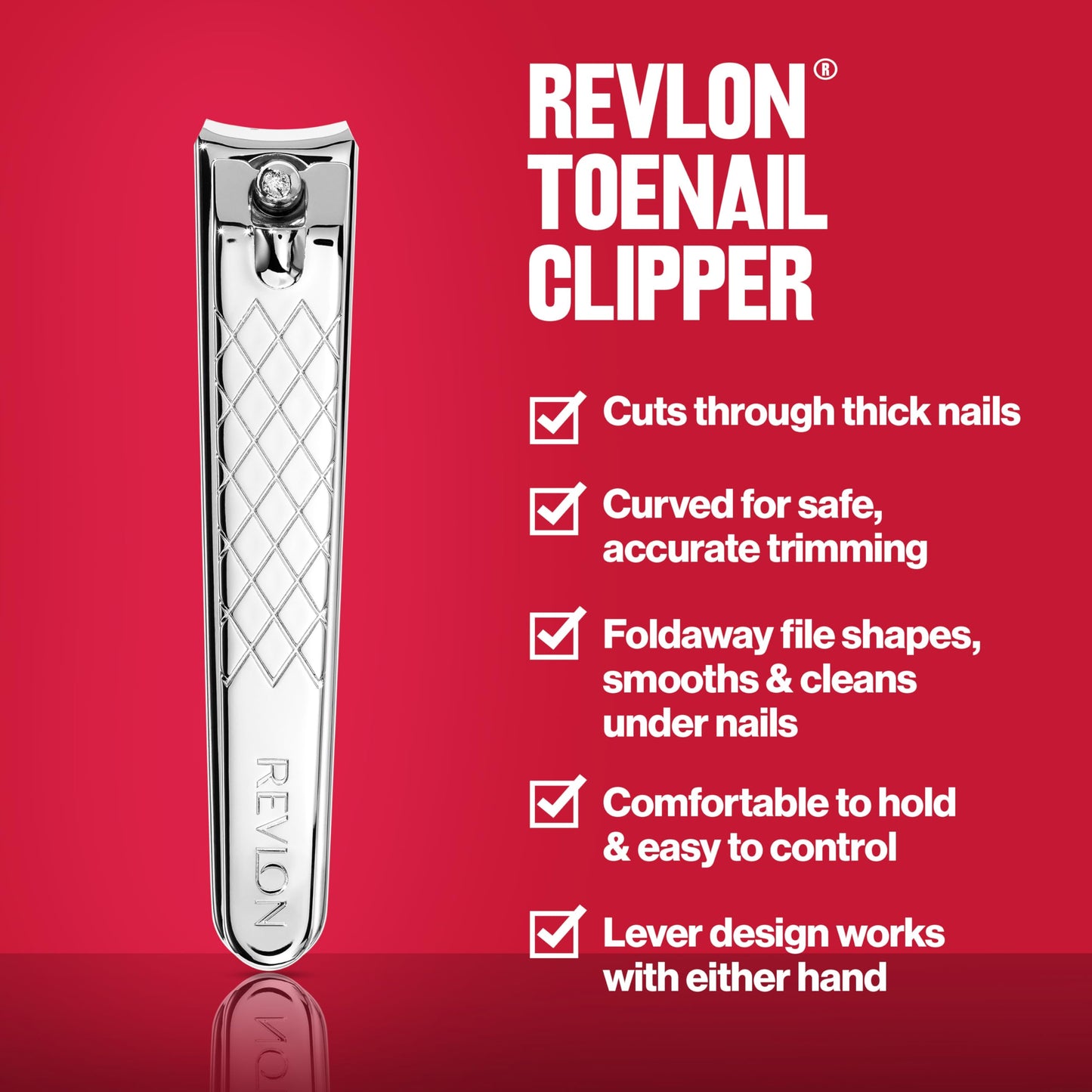 Revlon Toenail Clipper With File, Nail Care Tool With a Curved Blade for an Accurate Trimming and Grooming, Easy to Use, 1 count Beauty & Personal Care REVLON