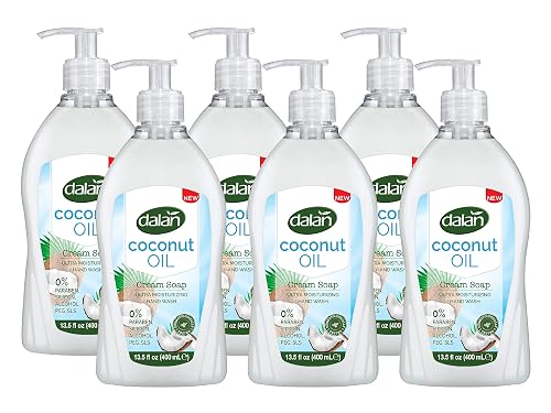 Dalan Coconut Oil Cream Ultra Moisturizing Liquid Hand Soap for Normal and Dry Hands Fresh Clean and Soft Feeling (13.5 Fl Oz / 400 mL (Pack of 6)) Beauty & Personal Care Dalan