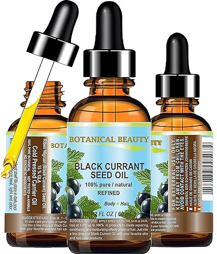 Botanical Beauty BLACK CURRANT SEED OIL 100% Pure Natural Undiluted Refined Cold Pressed Carrier Oil for Skin, Hair, Lip and Nail Care (2 Fl Oz) Beauty & Personal Care Botanical Beauty