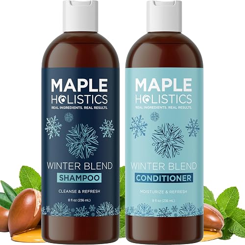 Sulfate Free Hard Water Shampoo and Conditioner - Hard Water Hair Treatments of Product and Minerals with Five Mint Essential Oils for Replenishing Beauty & Personal Care Maple Holistics