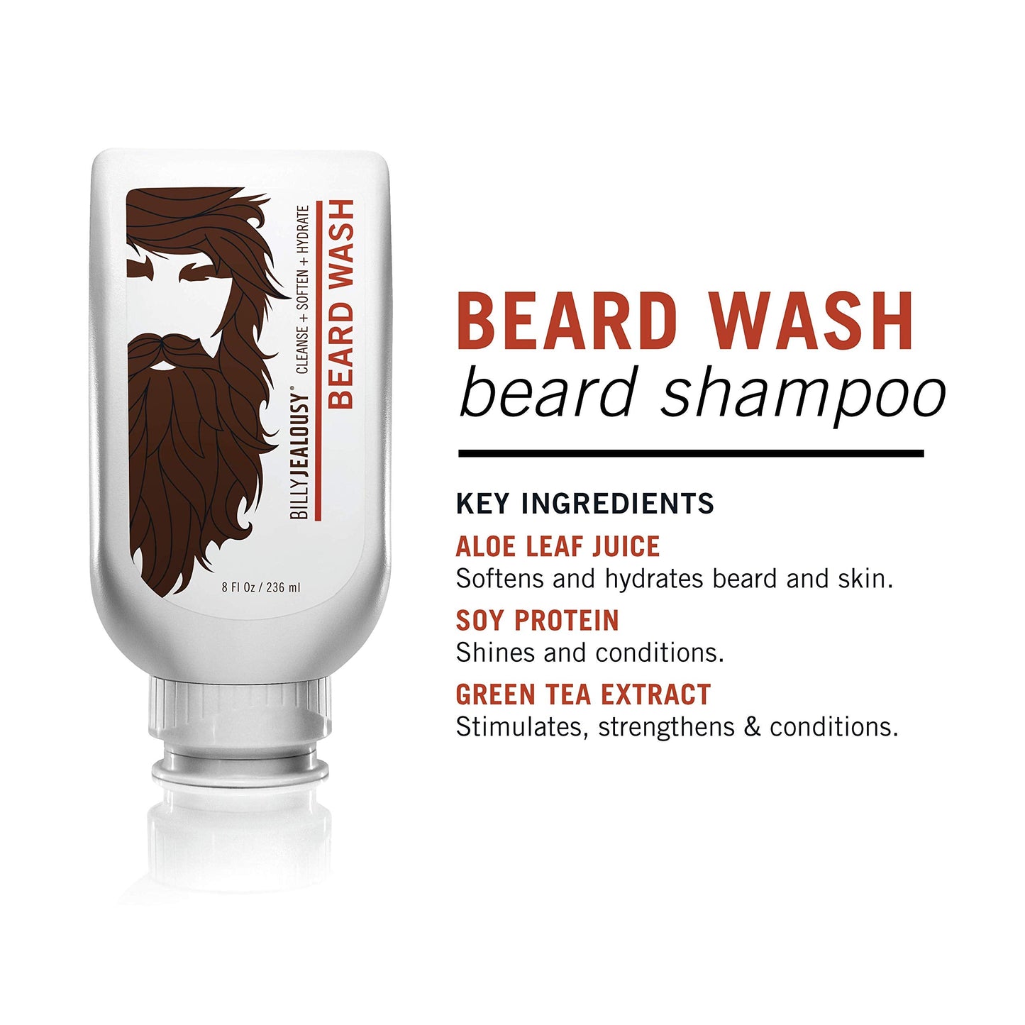 Billy Jealousy Beard Wash Hydrating Mens Beard Shampoo 8 Fl Oz (Pack of 1) Beauty & Personal Care Billy Jealousy