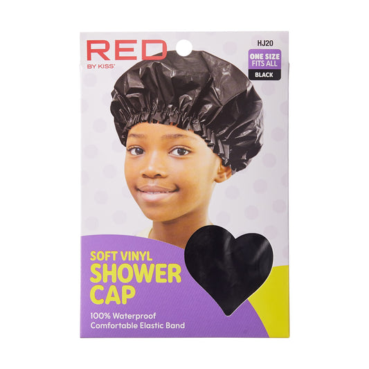Red by Kiss Kids Shower Cap Reusable Waterproof soft Vinyl Washable Hair Caps for Kids Shower Caps for Boys and Girls Beauty and Personal Care Red by Kiss