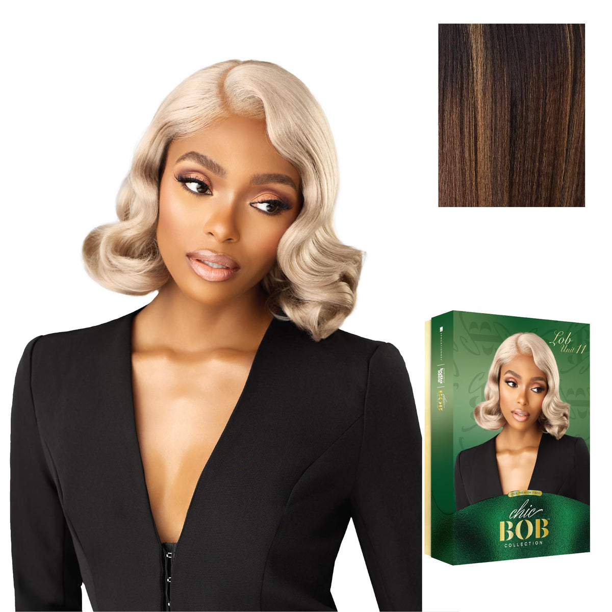 Sensationnel Chicbob Lace Frontwig-Lob Unit 11, BALAYAGEHAZELNUT