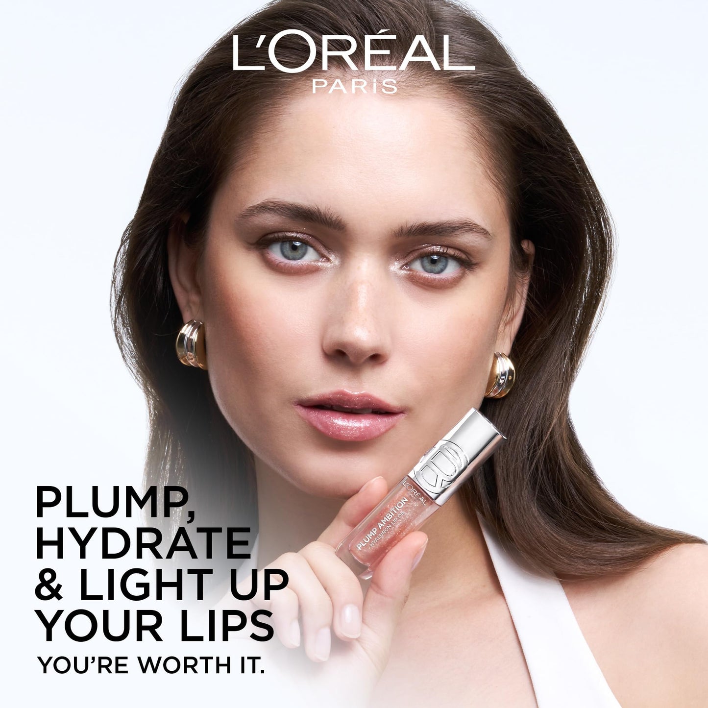 L'Oreal Paris Plump Ambition Hyaluron Lip Oil Shimmer, 24 HR Lip Gloss with Hyaluronic Acid, Volumizing Formula with Glass-Like Shine, Quartz Lights Beauty & Personal Care L'Oreal Paris