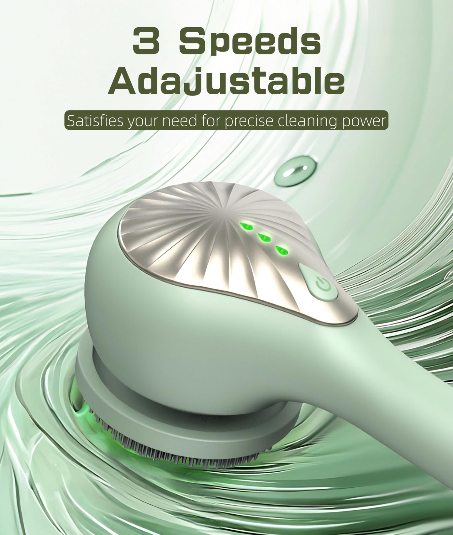 Electric Body Brush Back Scrubber for Shower, IPX6 Water Proof Bath Brush with Long Handle, 6 Heads 3 Speeds Rechargeable Electric Spin Scrubber Beauty and Personal Care Yoidesu