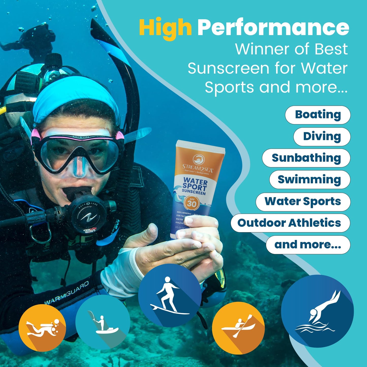 STREAM 2 SEA Tinted Sunscreen with SPF 30 All Natural, Biodegradable and Reef Safe, 3 Fl oz Non Greasy and Moisturizing Mineral Sunscreen For Face Beauty & Personal Care STREAM 2 SEA