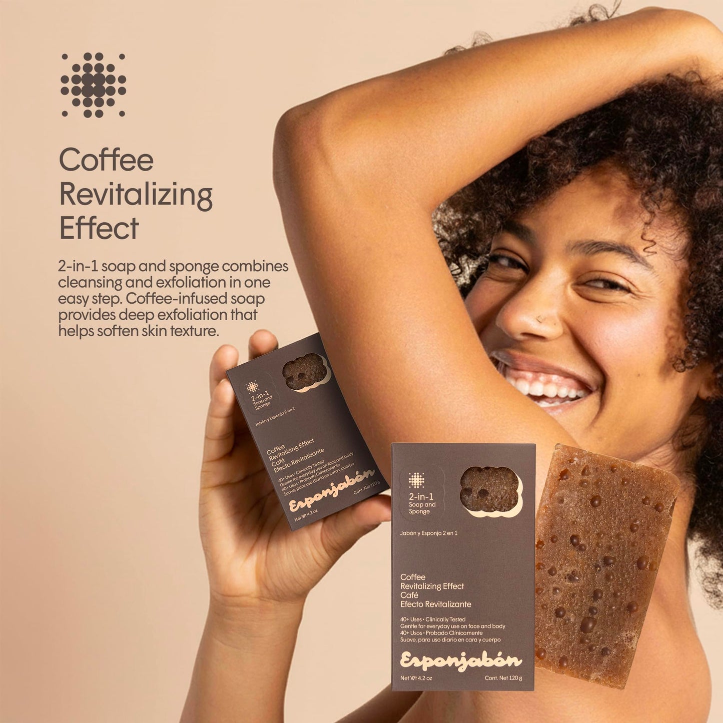 T.Taio Coffee Esponjabon Soap Sponge - Cleansing Shower Scrubber - Cleaning Bath Wash Scrub - Oil Removal - Massage & Lather Foot, Elbow, & Face Beauty & Personal Care T.TAIO