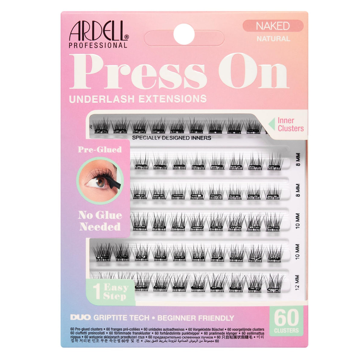 Ardell Press On Lashes, Naked Natural Pre Glued Lash Clusters, 60 ct