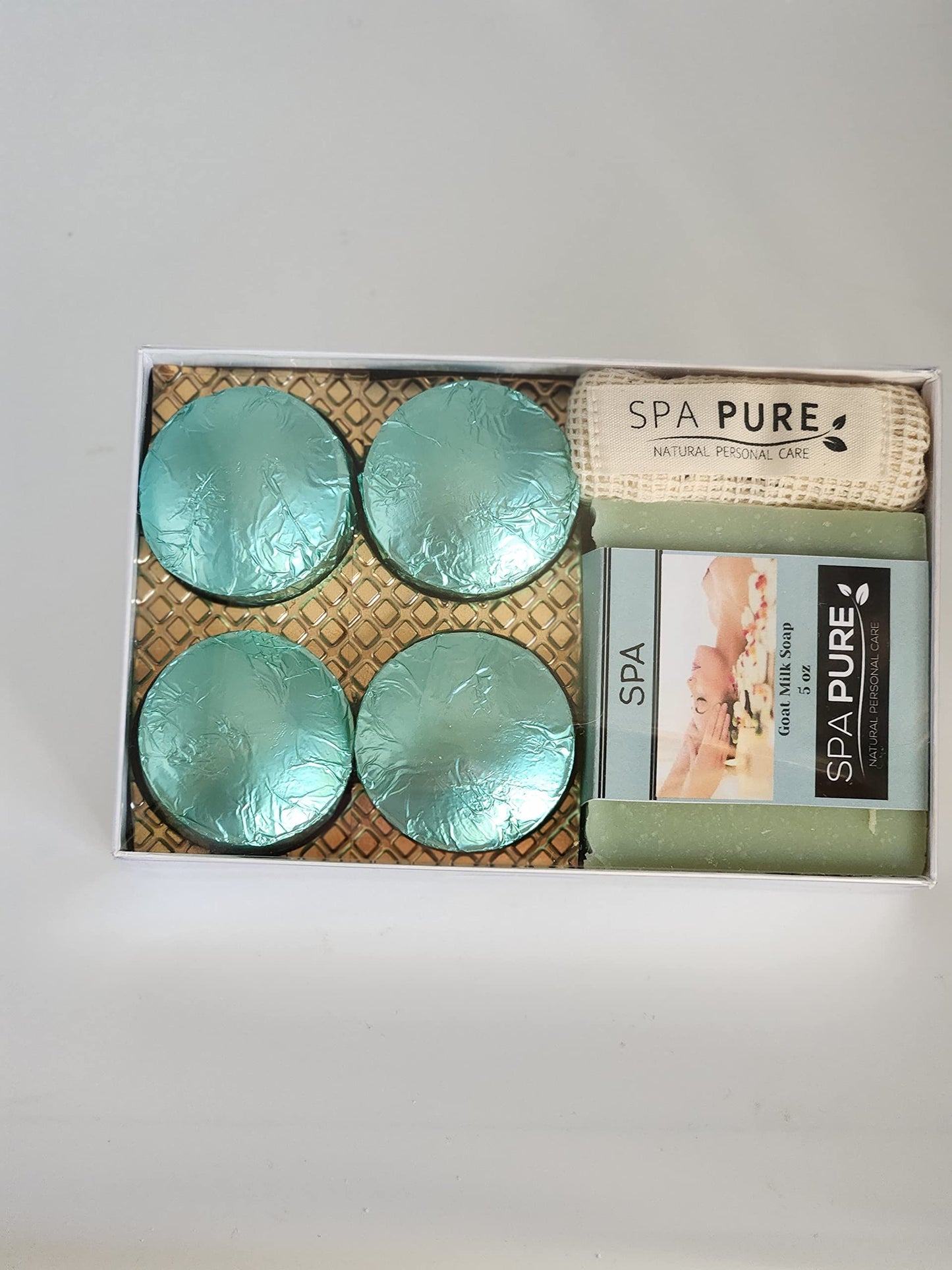 Spa Pure Aromatherapy Gift Set - Spa Bath Melts and Artisan Soap - Made in USA with Plant Based Ingredients - Cotton Soap Bag Beauty and Personal Care Spa Pure
