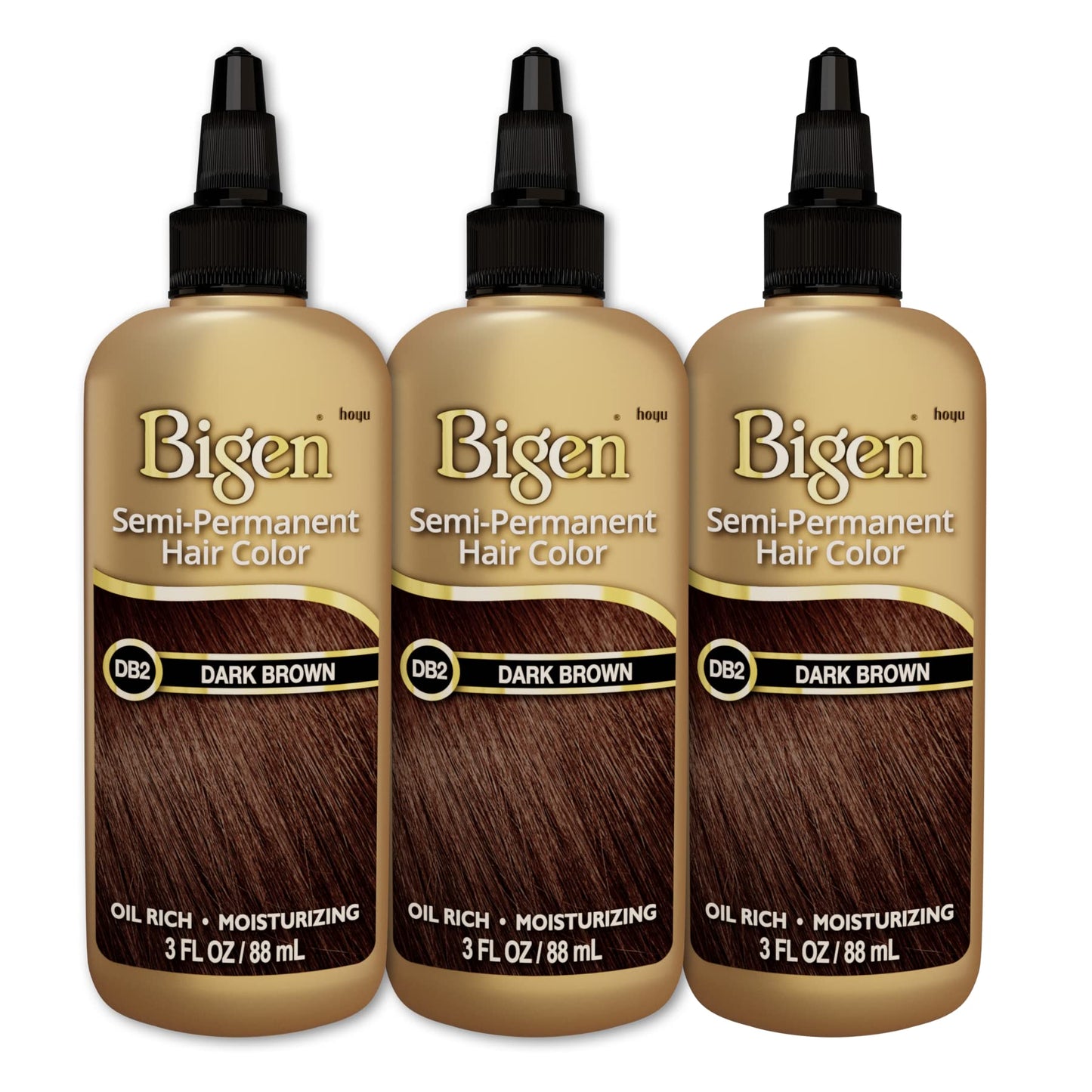 DB2 Dark Brown Bigen Semi Permanent Hair Color (3 Pack) Beauty & Personal Care Bigen