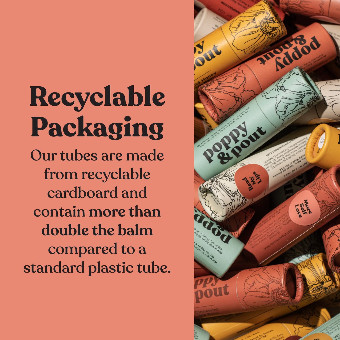 Jumbo Lip Balm Gift Set (5-Pack) - Poppy & Pout All Natural Lip Balms & Moisturizers - Hydrates with Beeswax, Vitamin E, Organic Coconut Oil Beauty and Personal Care Poppy & Pout