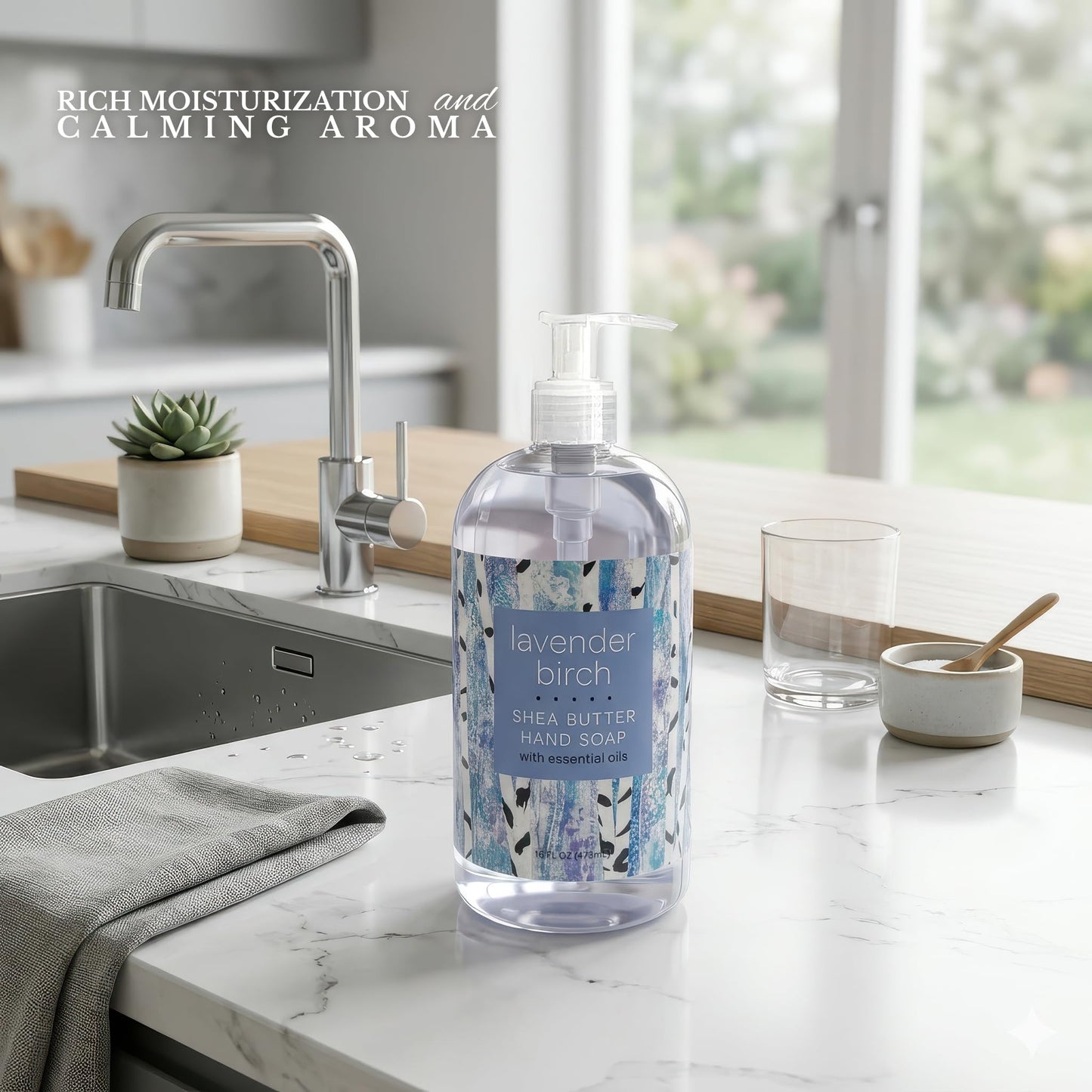 Greenwich Bay Trading Shea Butter Hand Soap - Lavender Birch Moisturizing Liquid Hand Soap, Calming Spa Scent, Gentle for Sensitive Skin, Pump Bottle Beauty & Personal Care Greenwich Bay Trading Company