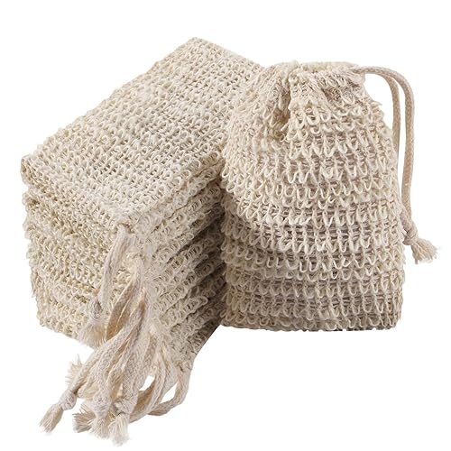 Trounistro 30 Pack Soap Exfoliating Bags Pouch Soap Saver Natural Ramie Mesh Soaps Bag Hand Made Soaps Bag with Drawstring for Bath & Shower Use Beauty & Personal Care Trounistro