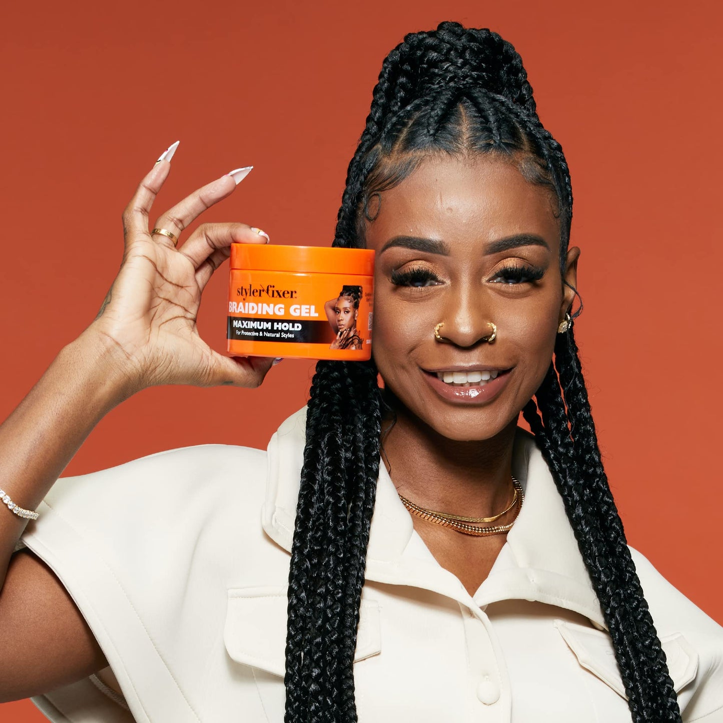 Red by Kiss Hold Braiding Gel for Box Braids, Cornrows- Hydrating, Conditioning, Adds High Shine, Enriched with Certified Organic Jamaican Black Beauty & Personal Care Red by Kiss