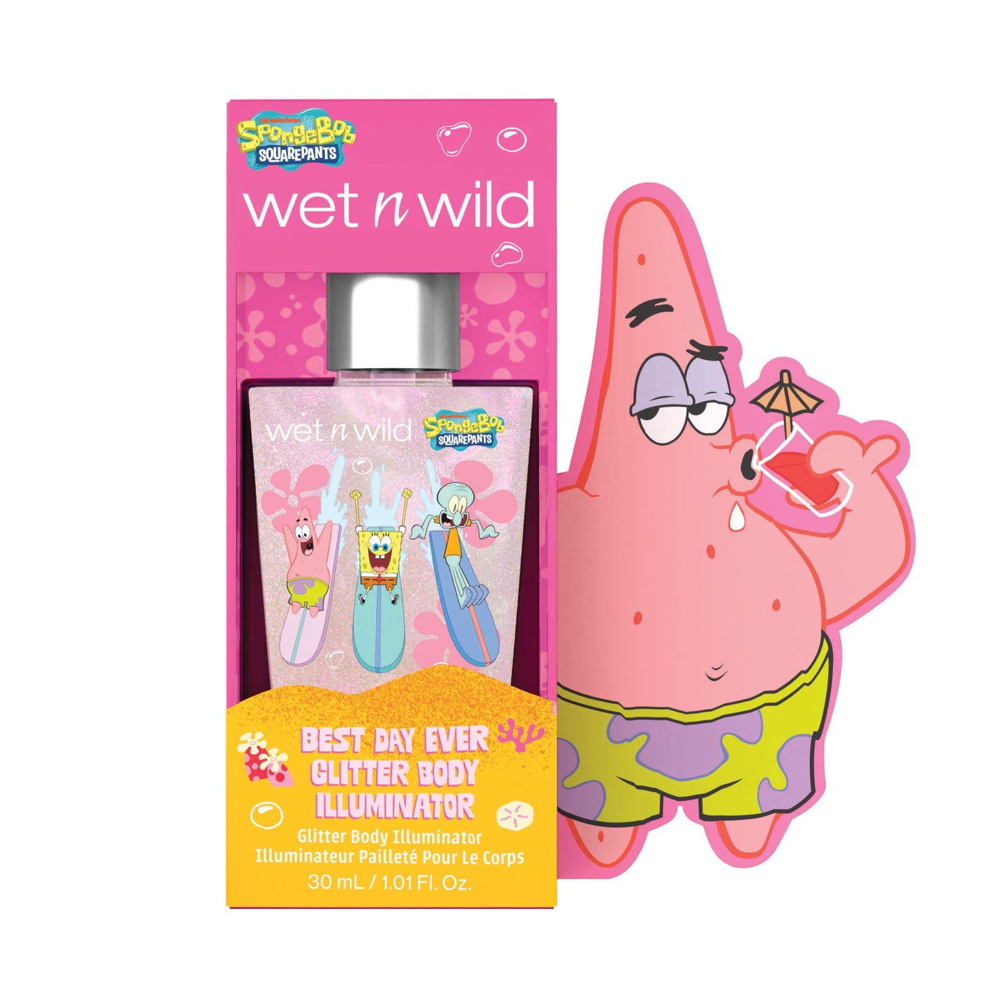 wet n wild Spongebob Best Day Ever Glitter Body Illuminator, Lightweight Non-Sticky Radiant Glow, Blendable Hydrating Formula Beauty & Personal Care wet n wild
