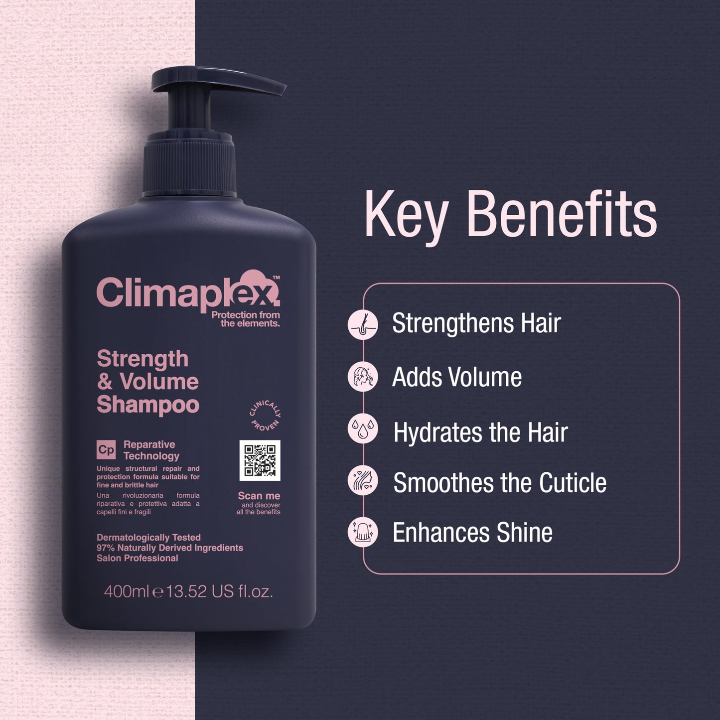 Climaplex Strength and Volume Shampoo and Conditioner Set - Moisturizes and Protects - Detangles Knots - Adds Body and Shine - All Hair Types - 2 pcs Beauty & Personal Care Climaplex