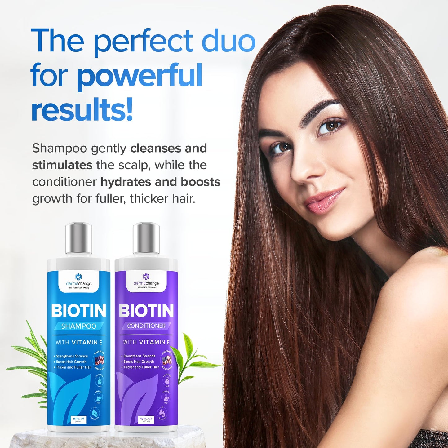 DermaChange Biotin Shampoo and Conditioner Set - Hair Growth Shampoo and Conditioner for Men & Women - Shampoo Conditioner for Dry, Damage & thinning Beauty & Personal Care DermaChange