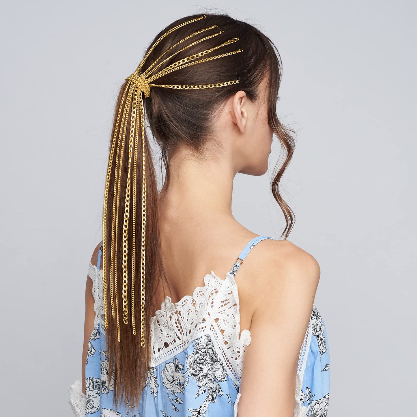 PAGOW 6Pcs Punk Gold Hair Chains with Tassels for Women and Girls, Ponytail Multi Strand Head Accessories with Clips for Nightclub, Christmas Beauty & Personal Care PAGOW