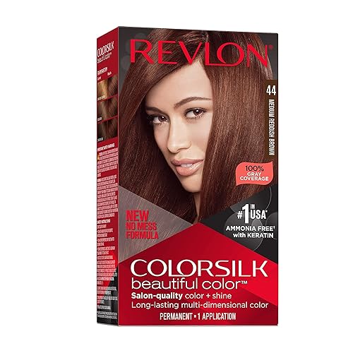Revlon Colorsilk Beautiful Color Permanent Hair Color, Long-Lasting High-Definition Color, Shine & Silky Softness with 100% Gray Coverage, Ammonia Beauty & Personal Care REVLON