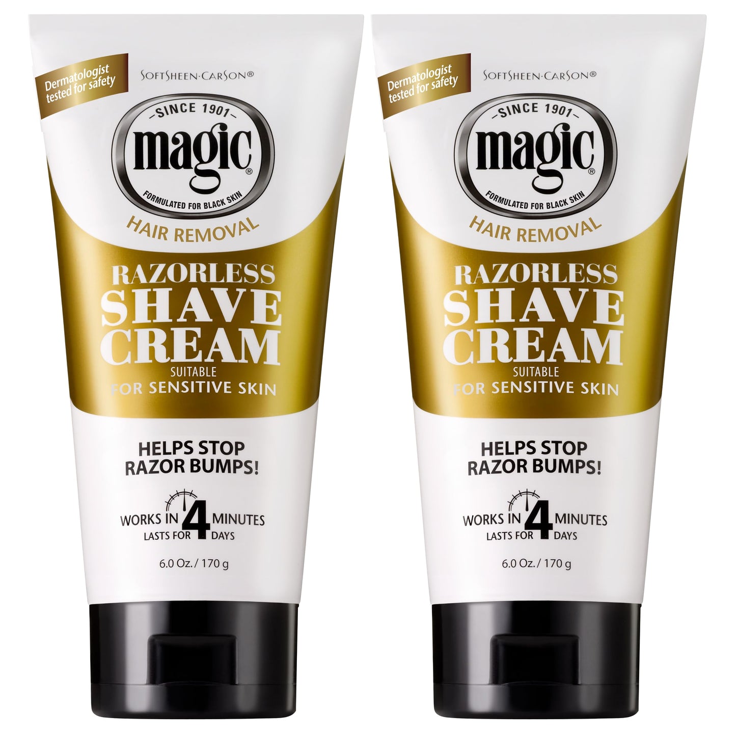 SoftSheen-Carson Magic Razorless Shaving Cream, Depilatory Hair Removal Cream, Works in 4 Minutes for Coarse, Curly Hair, 2 Count Beauty and Personal Care SoftSheen