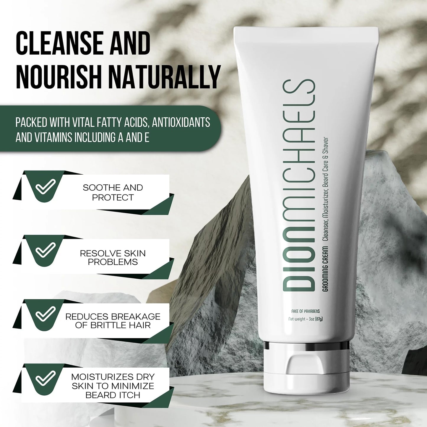 Dion Michaels 4-in-1 Grooming and Shave Cream for Men - Shaving Cream, Facial Cleanser, Beard Care and Moisturizer - Beard Softener for Men Beauty and Personal Care Dion Michaels