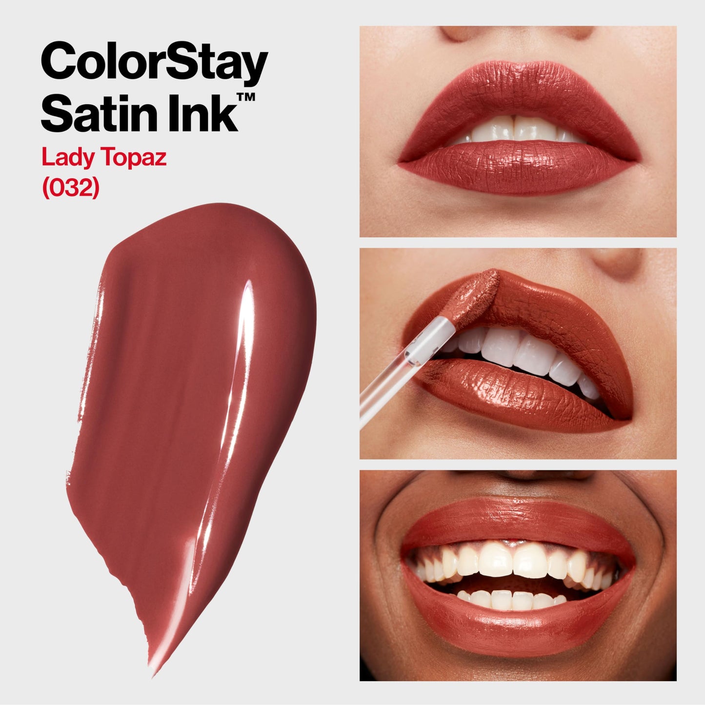 REVLON Liquid Lipstick, Lip Makeup, ColorStay Satin Ink, Longwear Rich Lip Colors, Formulated with Black Currant Seed Oil, 032 Lady Topaz, 0.17 Fl Oz Beauty & Personal Care REVLON
