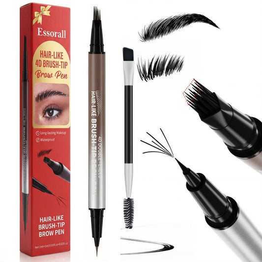 Eyebrow Pencil for Women, 2-in-1 Microblading Eyebrow Pen with 4D Square & Ultra-Fine Tips, Waterproof Long-Lasting Brow Pencil, Hair-Like Strokes Beauty and Personal Care Essorall Default Title
