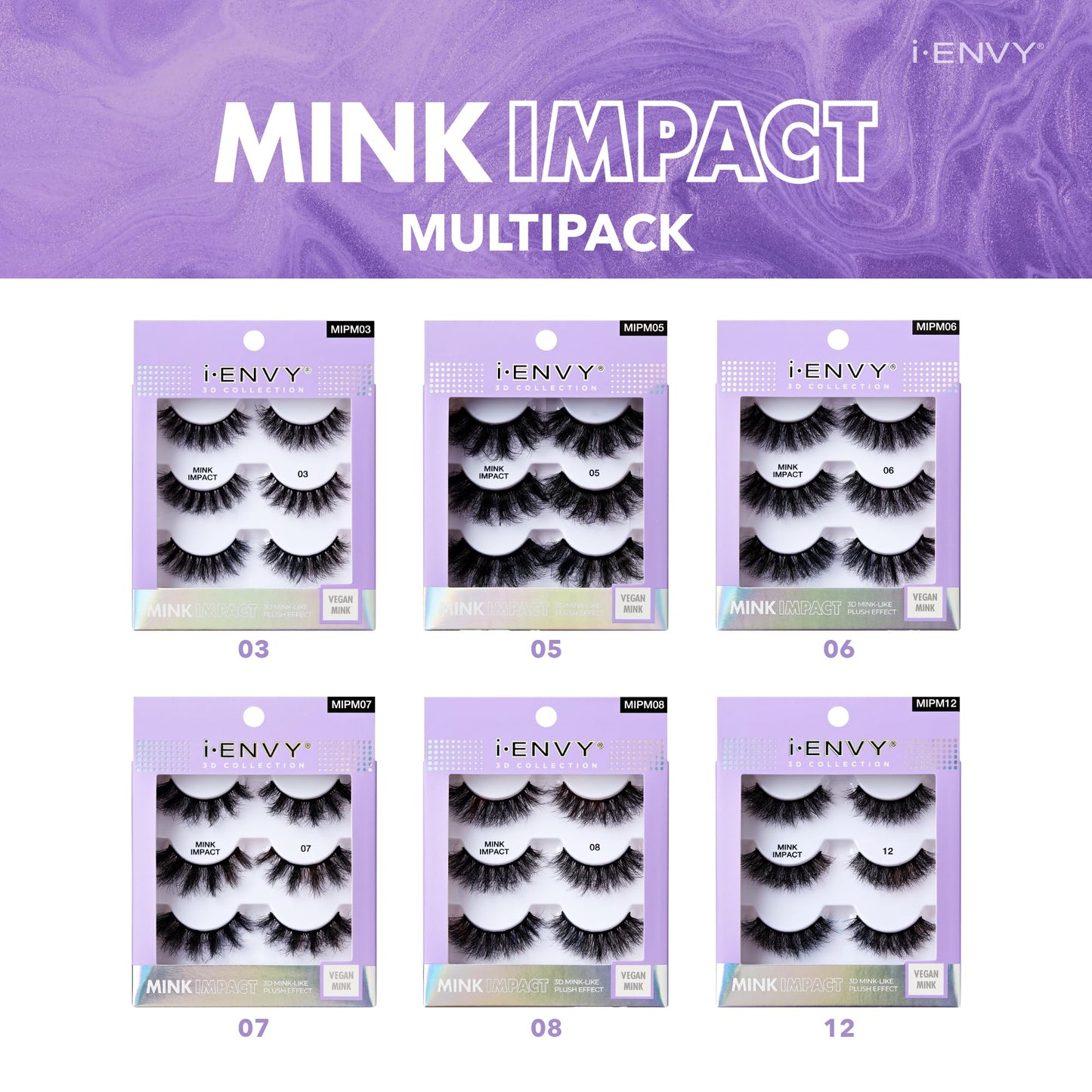 I-Envy 3-in-1 MinkImpact Multipack, 100% 3D Mink-Like Vegan Lashes, Soft, Natural, Fluffy & Lush, Clear Undetectable Band, Lightweight & Comfortable… Beauty & Personal Care i•ENVY