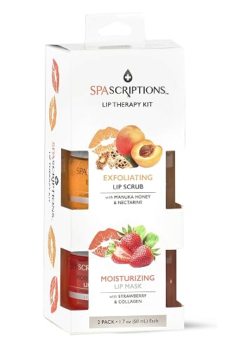 Spascriptions 2-Pack Lip Therapy Treatment to Fight Mask Wearing Dryness, Lip Scrubs and Lip Masks Exfoliate Hydrate and Sooth (Moisturizing) Beauty & Personal Care SpaScriptions