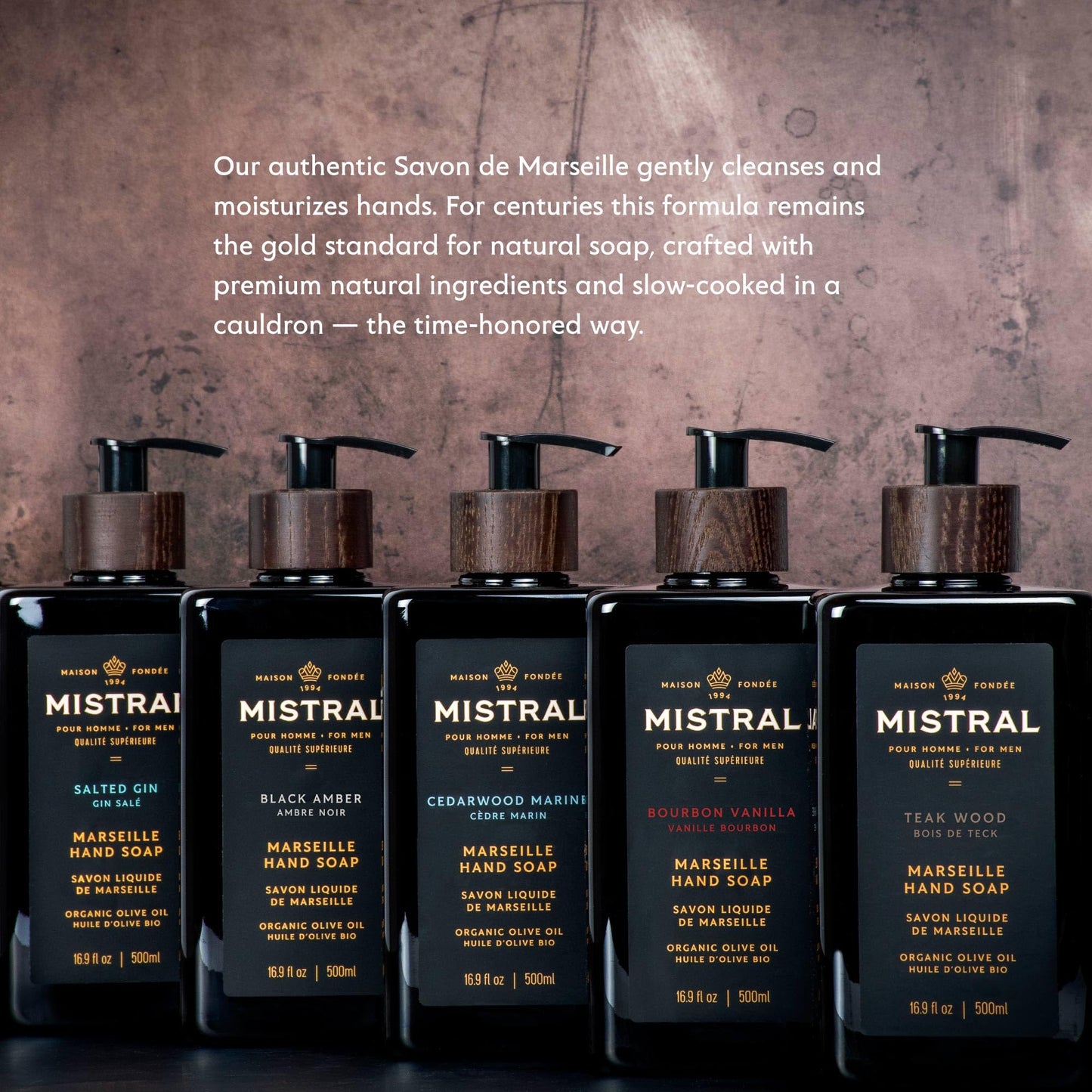 Mistral Bourbon Vanilla Liquid Hand Soap for Men | Luxury Moisturizing Handsoap with Organic Olive Oil, Glycerin and Coconut Oil | Rich Lather | Beauty & Personal Care Mistral