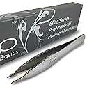 Zizzili Basics Elite Series Pointed Tweezers - Sharp Precision Tips + Surgical Grade Stainless Steel Tweezer for Professional Eyebrow and Facial Hair Beauty & Personal Care Zizzili Basics
