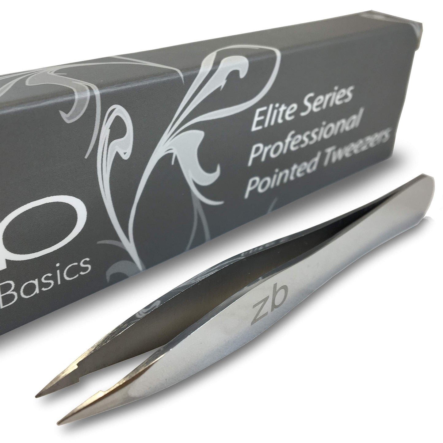 Zizzili Basics Elite Series Pointed Tweezers - Sharp Precision Tips + Surgical Grade Stainless Steel Tweezer for Professional Eyebrow and Facial Hair Beauty & Personal Care Zizzili Basics