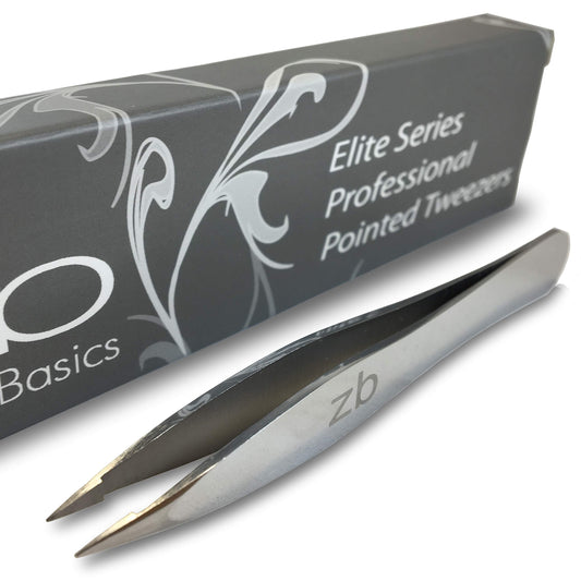 Zizzili Basics Elite Series Pointed Tweezers - Sharp Precision Tips + Surgical Grade Stainless Steel Tweezer for Professional Eyebrow and Facial Hair Beauty & Personal Care Zizzili Basics