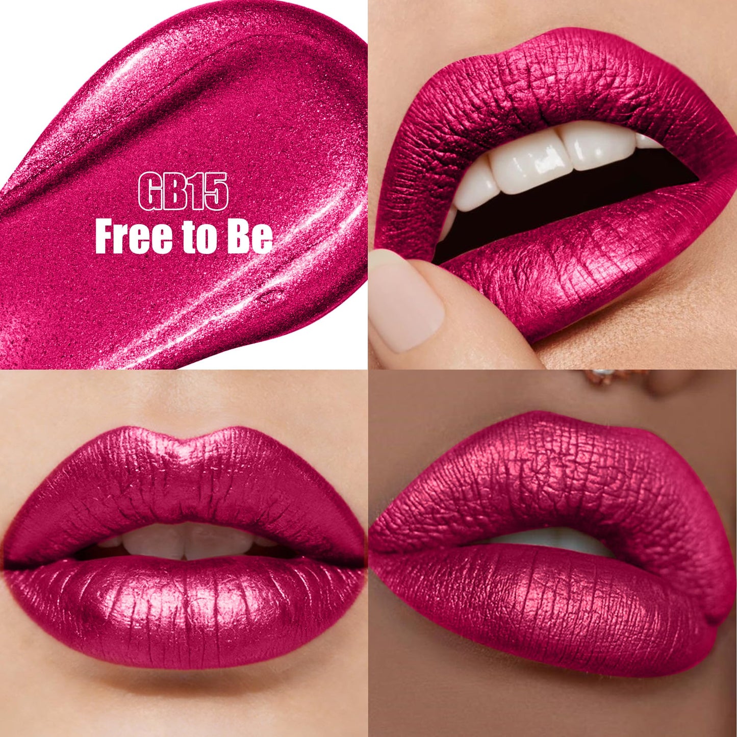 Depuplum Plum Metallic Lipstick and Lip Liner Combo Makeup 2-in-1 Shimmer Glitter Lipsticks for Women Metallic Lip Gloss Stain Burgundy Long Lasting Beauty & Personal Care Depuplum