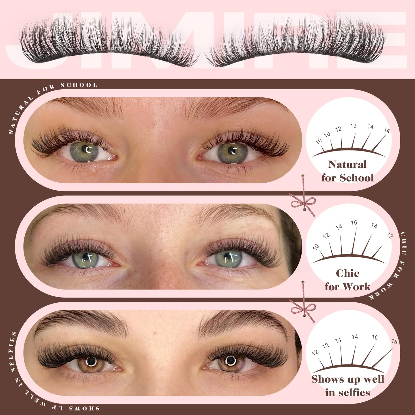 Wispy Lash Clusters Natural Eyelash Clusters 10-16MM Wispy Cluster Eyelash Extensions D Curl Fluffy Lash Extensions Individual Cluster Lashes 168Pcs Beauty and Personal Care JIMIRE