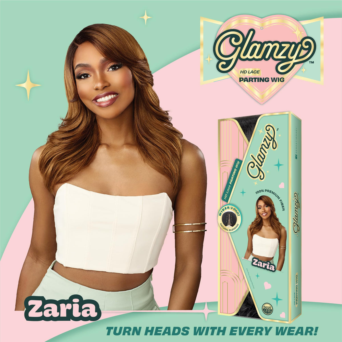 Sensationnel Glamzy Lace Part Wig-Zaria, BALAYAGEBUTTERYBLONDE