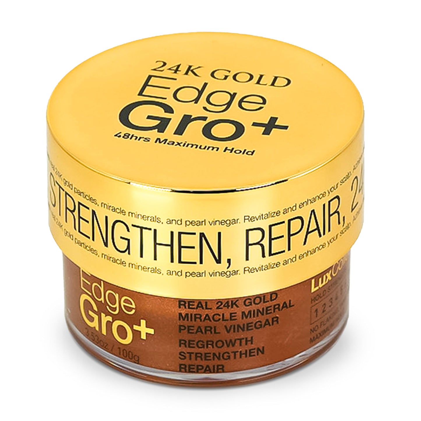 Lux Collection Edge Control Gel for 4C Hair - Maximum Hold 48 Hour Edge Control for Hair, Edge Lux Edge Gro+ with Castor Oil & Biotin, 3.53oz Beauty & Personal Care Lux Collection