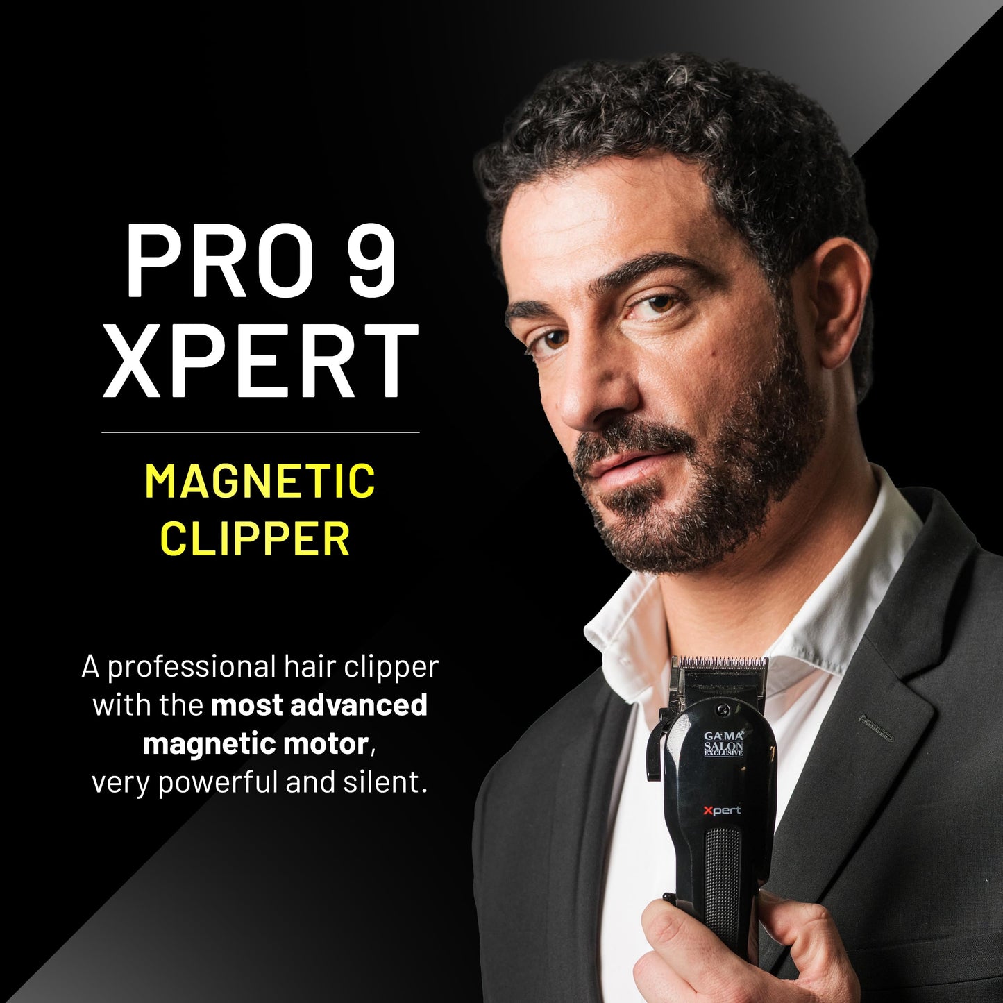 GA.MA Magnetic Clipper Pro 9 Xpert, High-Performance Motor, DLC F-Wedge Blade, Adjustable Taper Lever, 4 Combs Beauty and Personal Care GA.MA ITALY PROFESSIONAL